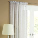 Starlight Slot Top Voile Curtains White