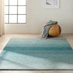 Calvin Klein Aqua Linear Glow Rug Blue
