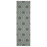 Grey and Aqua Linear 7 Runner Blue/Grey