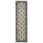 Ivory and Grey Persian Crown Runner Grey
