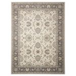 Ivory and Grey Persian Crown Rug Grey