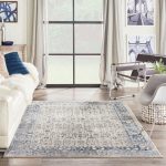 Ivory and Blue Malta 4 Rug Blue/Natural