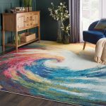 Multi Coloured Celestial Wave Rug Multi-Coloured