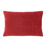 Large Chenille Rectangular Red Cushion Red