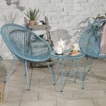 Monaco Blue Egg Chair Set Blue