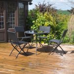 Black 5 Piece Garden Patio Set Black