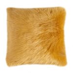 Fluffy Faux Fur Ochre Cushion Cover Ochre Yellow