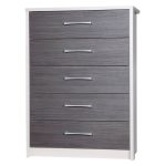 Avola Grey 5 Drawer Chest Grey