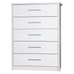 Avola White 5 Drawer Chest Cream