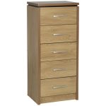 Charles Narrow 5 Drawer Chest Natural