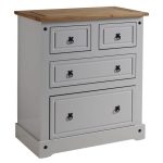 Corona Grey 4 Drawer Chest Pebble (Grey)