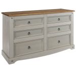 Corona Grey 6 Drawer Chest Natural