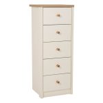 Findon 5 Drawer Tallboy White