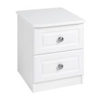 Calando White 2 Drawer Bedside Table White