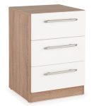 Hyde 3 Drawer Bedside White/Natural