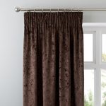 Crushed Velour Chocolate Pencil Pleat Curtains Chocolate (Brown)