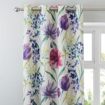 Elise Eyelet Curtains Green/Pink/Purple