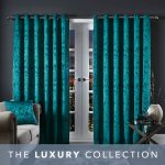 Diablo Marble Teal Eyelet Curtains Teal (Blue)