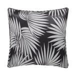Large Glam Black Palm Tree Cushion Black