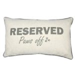 Reserved Paws Off Rectangular Cushion Grey