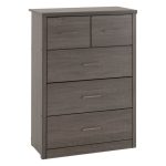 Lennon Grey 5 Drawer Chest Black