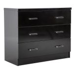 Novello Black Gloss 3 Drawer Chest Black