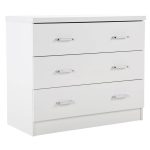 Novello White Gloss 3 Drawer Chest White