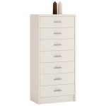 Pearl Narrow 7 Drawer Chest White