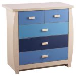 Sydney Blue 5 Drawer Chest Natural/Blue