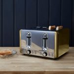 Dunelm Gold Effect 4 Slice Toaster Gold