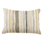 Large Isabella Ochre Rectangular Cushion Ochre Yellow, White and Grey