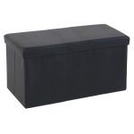 Foldable Black Ottoman Black