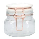Clip Top Jar with Marble Effect Lid Clear