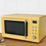 Retro 20L 800W Yellow Digital Microwave yellow