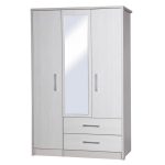 Avola White Triple Combi Wardrobe Cream