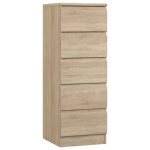 Avenue 5 Drawer Tallboy Natural