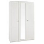 Calando Triple Mirrored Wardrobe Cream