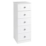 Calando 5 Drawer Tallboy White