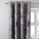 Crane Grey Blackout Eyelet Curtains Grey