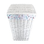 Botanical Meadow Laundry Basket White