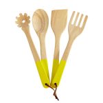 Spectrum Set of 4 Yellow Dipped Utensils Yellow