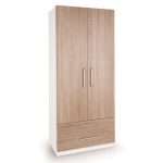 Euston 2 Drawer Double Wardrobe White/Natural