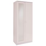 Ottawa 2 Door Mirrored Wardrobe White White