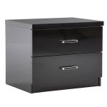 Novello Black Gloss Bedside Table Black