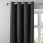 Tyla Graphite Blackout Eyelet Curtains Graphite (Grey)