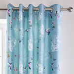 Heavenly Hummingbird Duck Egg Blackout Eyelet Curtains Duck Egg (Blue)