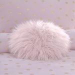 Circle Pink Faux Fur Cushion Pink