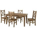 Salvador 4 Seater Dining Set Pine (Brown)