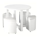 Charisma 4 Seater Stowaway Dining Set White