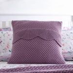 Knitted Scalloped Mauve Cushion Mauve
